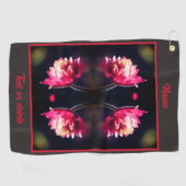 Serviette De Golf Fleur Rouge Dans Sunlight Abstrait Personnalisé (Horizontal)