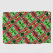 Serviette De Golf Fleur rouge Zinnia de fond Motif Abstrait (Horizontal)
