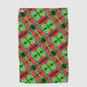 Serviette De Golf Fleur rouge Zinnia de fond Motif Abstrait (Devant)