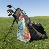 Serviette De Golf Fleur tropicale (Vert)