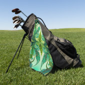 Serviette De Golf Fleur Tropicale Décorative (Vert)