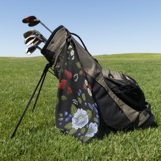 Serviette De Golf Fleurs (Vert)