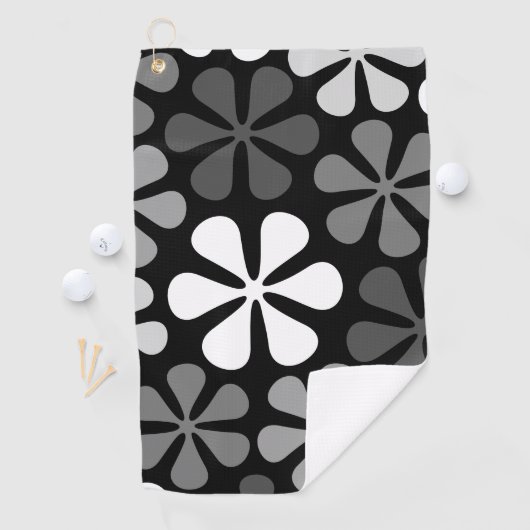 Serviette De Golf Fleurs Abstraites monochromes (En situation)