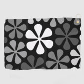 Serviette De Golf Fleurs Abstraites monochromes (Horizontal)