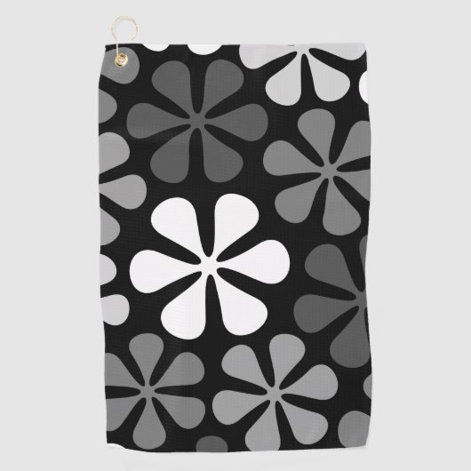 Serviette De Golf Fleurs Abstraites monochromes (Devant)