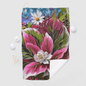 Serviette De Golf Fleurs accrocheuses (En situation)