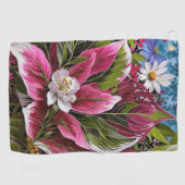 Serviette De Golf Fleurs accrocheuses (Horizontal)