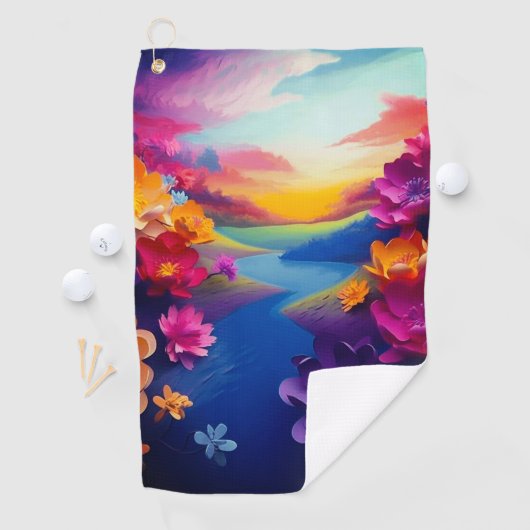 Serviette De Golf Fleurs Ai (En situation)