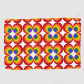 Serviette De Golf Fleurs arc-en-ciel psychédéliques (Horizontal)