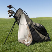 Serviette de golf Fleurs blanches perles Modernes (Vert)