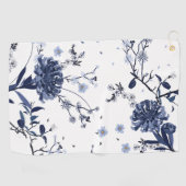 Serviette De Golf Fleurs bleues (Horizontal)