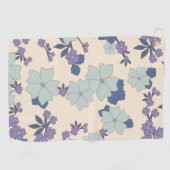 Serviette De Golf Fleurs Bleues, Fleurs Violettes, Motif Floral (Horizontal)