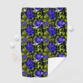 Serviette De Golf Fleurs bleues Motif de la nature (En situation)