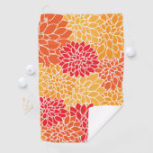 Serviette De Golf Fleurs Dahlia, Motif De Fleurs, Dahlia Orange (En situation)