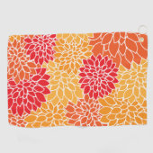 Serviette De Golf Fleurs Dahlia, Motif De Fleurs, Dahlia Orange (Horizontal)