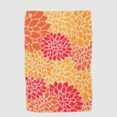 Serviette De Golf Fleurs Dahlia, Motif De Fleurs, Dahlia Orange (Devant)