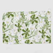 Serviette De Golf Fleurs d'aquarelle blanche 2 (Horizontal)