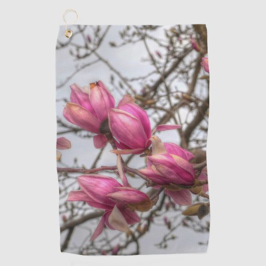 Serviette De Golf Fleurs d'arbre de tulipe (Devant)