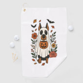 Serviette De Golf Fleurs de Doberman Pinscher Halloween (En situation)