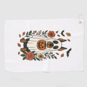 Serviette De Golf Fleurs de Doberman Pinscher Halloween (Horizontal)