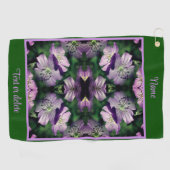Serviette De Golf Fleurs de géranium violet Multipliées Personnalisé (Horizontal)