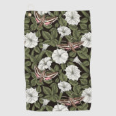 Serviette De Golf Fleurs de lune et sphinx Mois (Devant)