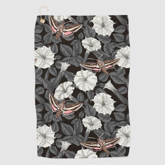 Serviette De Golf Fleurs de lune et sphinx Moths 2 (Devant)