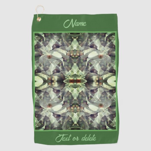 Serviette De Golf Fleurs de Magnolia Abstraites Personnalisées (Devant)
