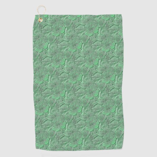 Serviette De Golf Fleurs de marguerite verte Motif d'art naturel (Devant)