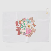 Serviette De Golf Fleurs de prélèvement, pas combats | Champignons e (Horizontal)