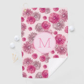 Serviette De Golf Fleurs de preppy rose personnalisées monogramme da (En situation)