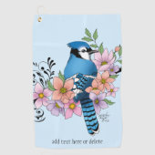 Serviette De Golf Fleurs de printemps bleu Jay (Devant)