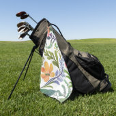 Serviette De Golf Fleurs de printemps | Champs de fleurs  (Vert)