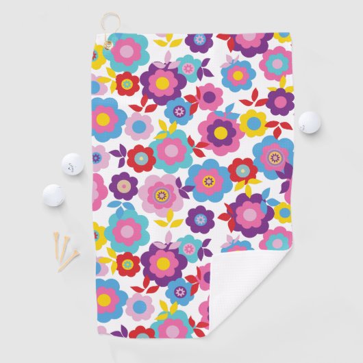 Serviette De Golf Fleurs de printemps d'Eilin 2 (En situation)