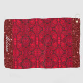 Serviette De Golf Fleurs de roses rouges avec gouttes de fond - cout (Horizontal)