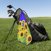 Serviette De Golf Fleurs de soleil - Liberté Ukraine Paix drapeau uk (Vert)