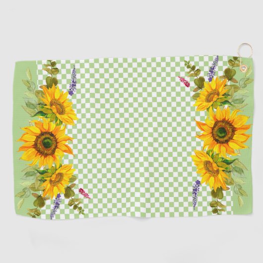 Serviette De Golf Fleurs de soleil sur tableau de bord (Horizontal)