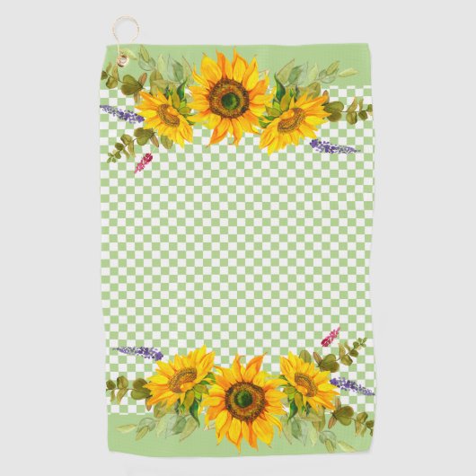 Serviette De Golf Fleurs de soleil sur tableau de bord (Devant)