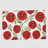 Serviette De Golf Fleurs d'été joyeuses floraison de pavot (Horizontal)