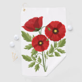 Serviette De Golf Fleurs d'été joyeuses floraison de pavot (En situation)