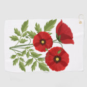 Serviette De Golf Fleurs d'été joyeuses floraison de pavot (Horizontal)