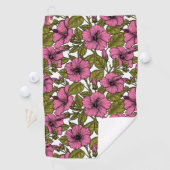 Serviette De Golf Fleurs d'hibiscus roses (En situation)