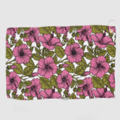 Serviette De Golf Fleurs d'hibiscus roses (Horizontal)