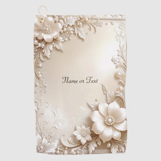 Serviette de golf Fleurs d'Ivoire (Devant)
