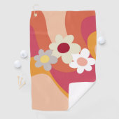 Serviette De Golf Fleurs et vagues de style rétro (En situation)