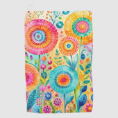 Serviette De Golf Fleurs Fantaisistes (Devant)