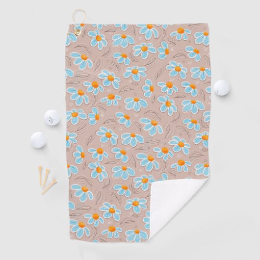 Serviette De Golf Fleurs Heureuses (En situation)