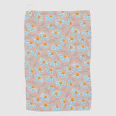 Serviette De Golf Fleurs Heureuses (Devant)
