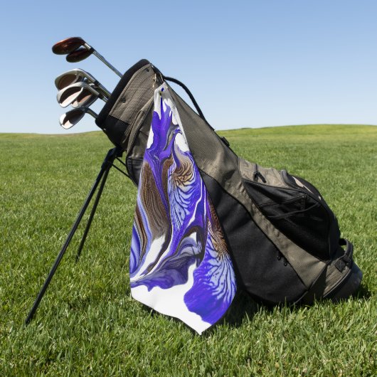 Serviette De Golf Fleurs Iris Violets (Vert)
