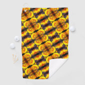 Serviette De Golf Fleurs Jaunes Au Soleil Abstrait Motif (En situation)